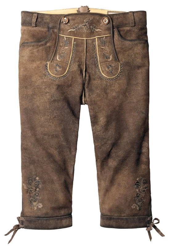 Stockerpoint Suzan Women's Traditional Leather Trousers, Grey (Stone), 12