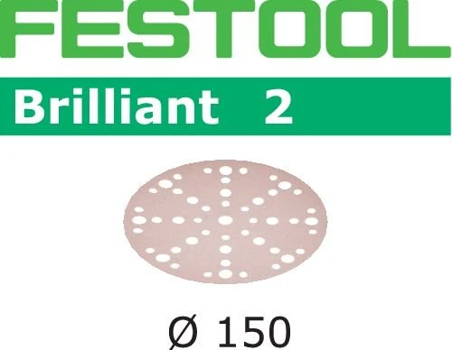 Festool 575148 Sanding Discs Stf D150/48 P150 BR2/100, Steel Grey, Grain 150, Set of 100 Pieces