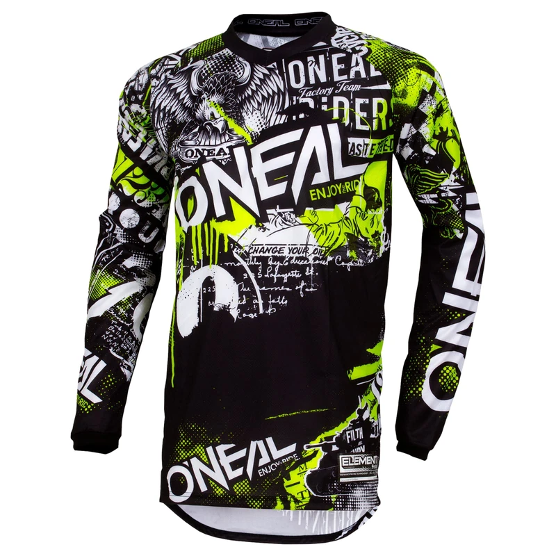 O'Neal Men's 0008-803 Element Attack Jersey, Black/Hi-viz, M UK