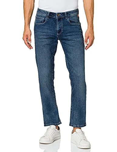camel active Men's 488465 9435 Bootcut Jeans, Blue, 42W / 36L