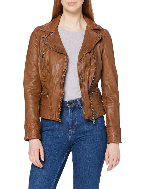 Oakwood Women's 62065-515-s Leather Jacket - Marron Tan, S