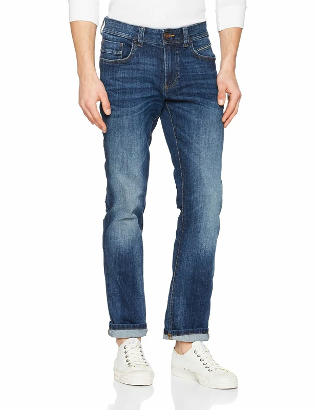 camel active Men's 488445 9Z55 Straight Jeans, Blue (Mid Blue Used 42), W31/L34 - Image 1