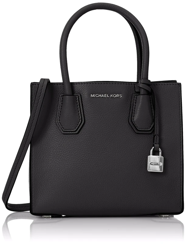 Michael Kors 30F6SM9M2L Womens Mercer Satchel, Black (Black), 10.2x19x21.6 cm (W x H x L)