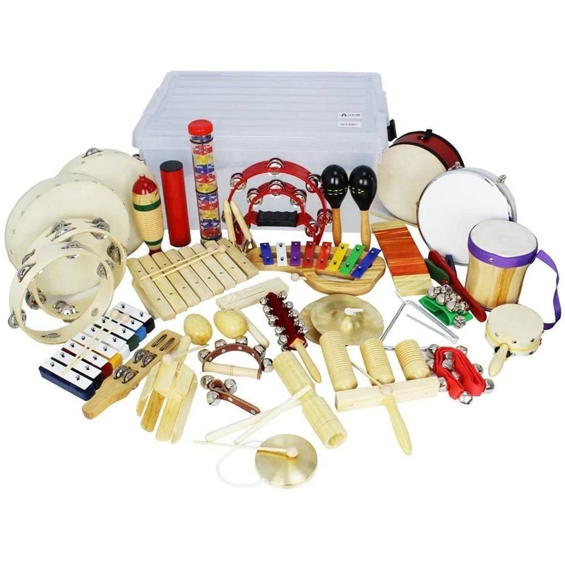 A-Star 37 Piece Percussion Set with Storage Box, Educational Musical Instruments for Children
