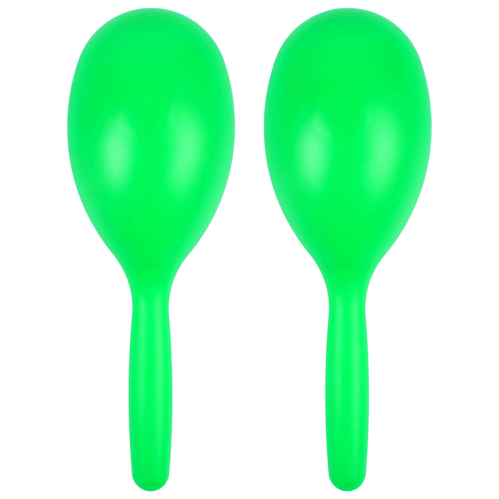 A-Star Green Plastic Maracas Pair - 20cm Shaker Rattle, Percussion Rhythm Instrument