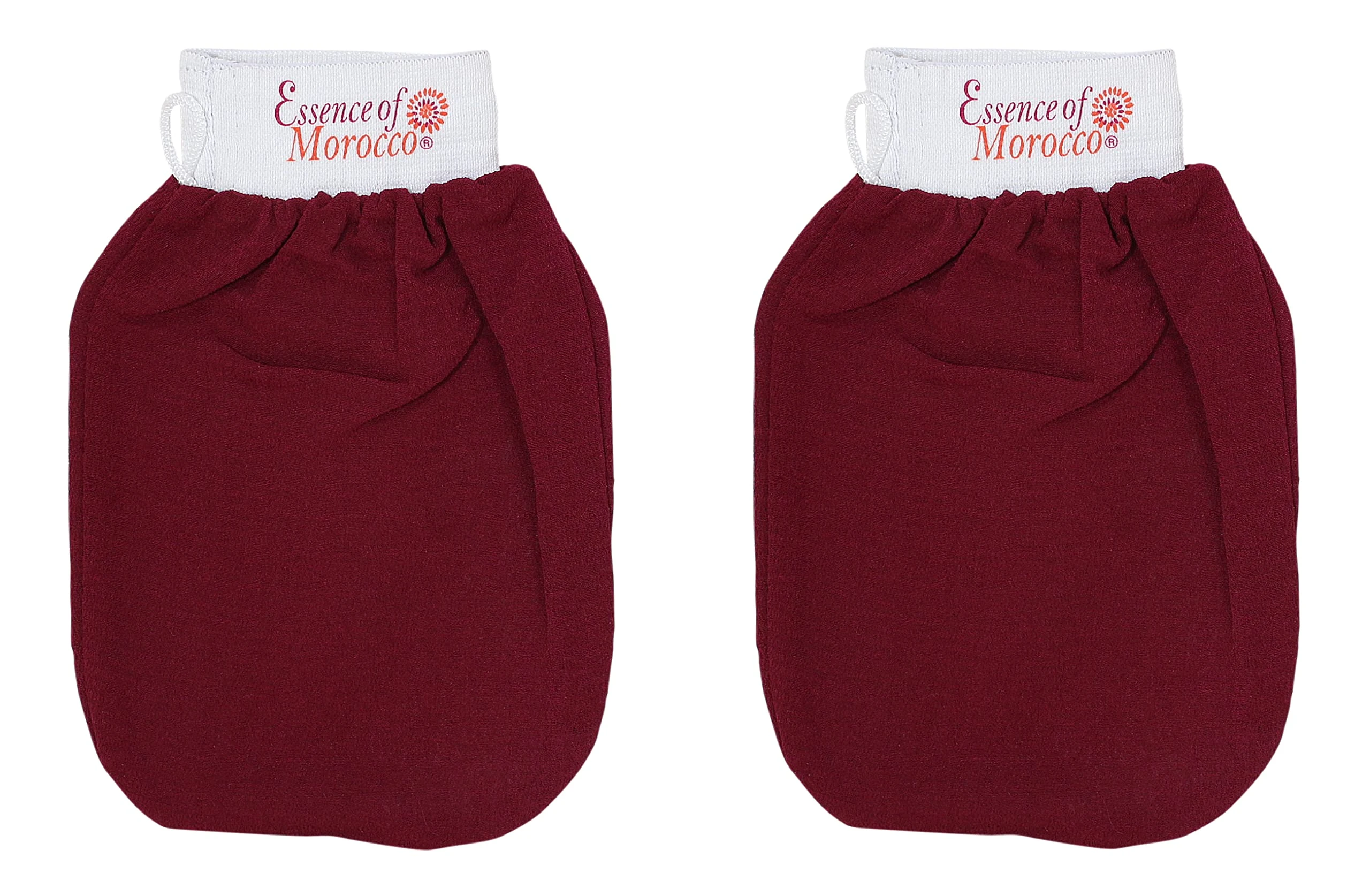 Moroccan Exfoliating Kessa Glove Hammam Scrub Mitt Made in Morocco Premium Quality Helps Cleanse Skin, Remove Fake Tan and Ingrown Hair (Pack of 2)