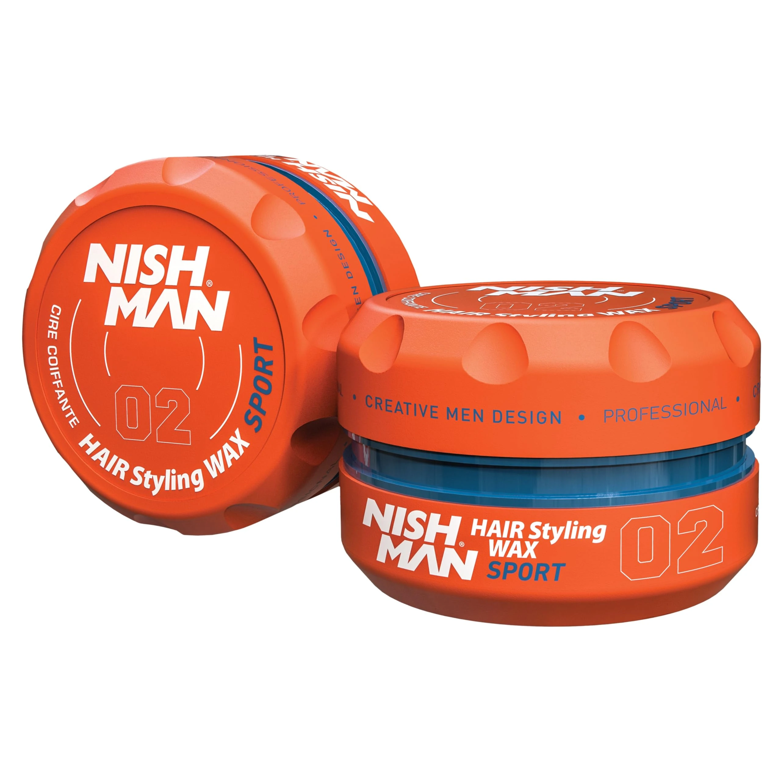 NISHMAN Hair Styling Wax for Men 02 - Sport 150g - Tropical Fruit Scent - Natural Shine Look - Strong Hold - Mens Hair Gel Aqua Wax- Long-Lasting Control and Definition