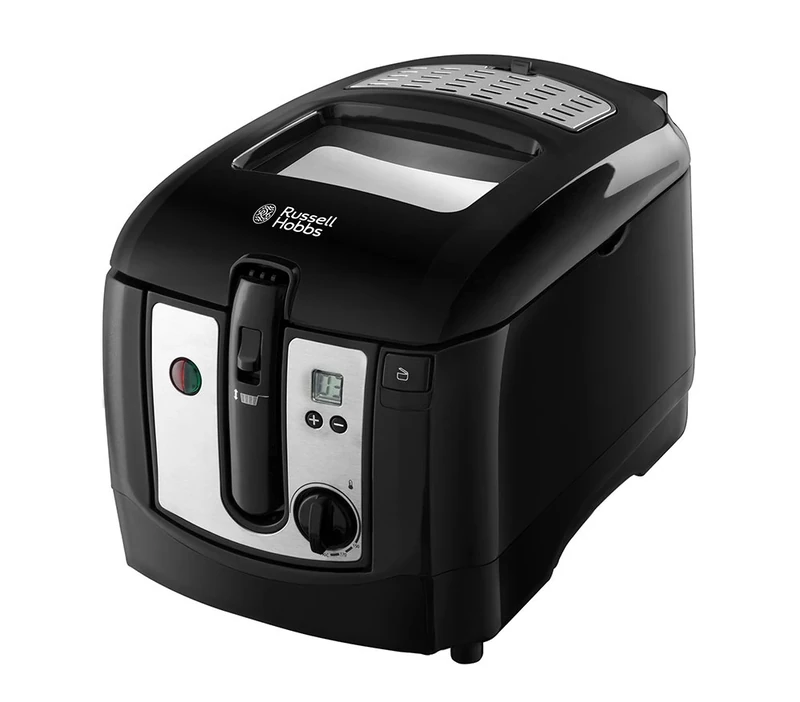 Russell Hobbs Electric Deep Fat Fryer, 3L Capacity/can Cook 1.2kg Food, Digital Timer, Large Observation Window, Non-Stick Coated pan, Adjustable Thermostat, Handle Lift System, 2300W, 24580
