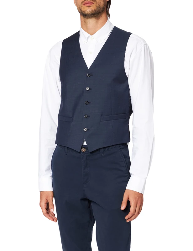 Pierre Cardin Men's Weste Wesley Waistcoat, Blue (Blue 3101), 20.5 - Image 1