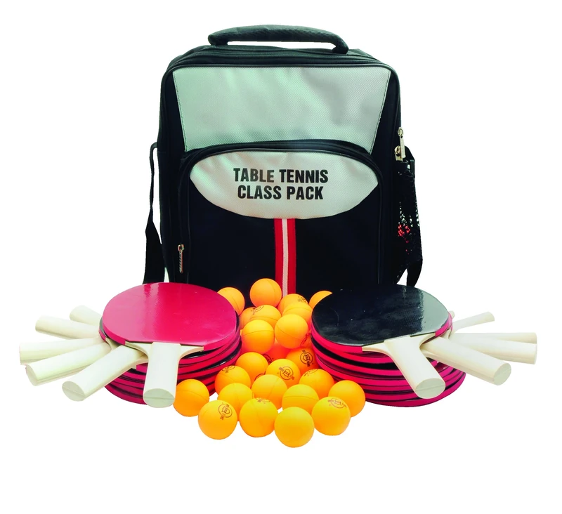 Donic Schildkrot Class Pack 14 Reversed out Bats and 30 Training Balls with Bag Pack-14 Pimpled, Black/Red, 1.5mm