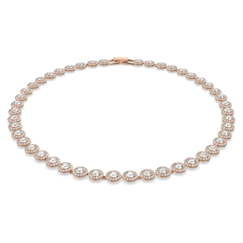 Swarovski Women's Choker Necklace, Crystals, Rose Gold Tone Plated, White, One Size