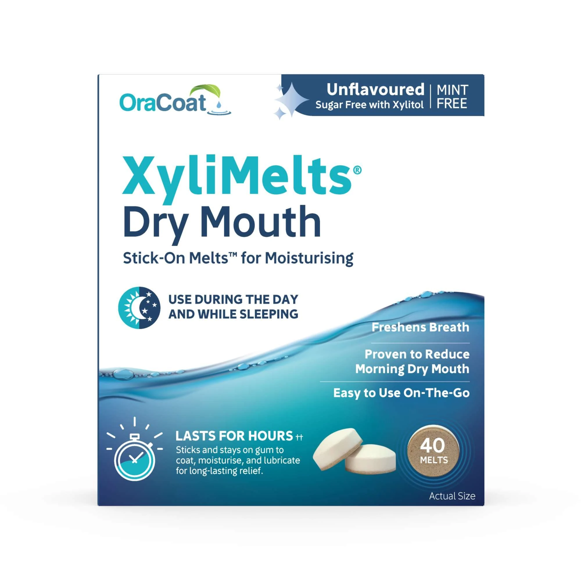 Oracoat - Xylimelts - Dry Mouth - Mint Free - 40 Count