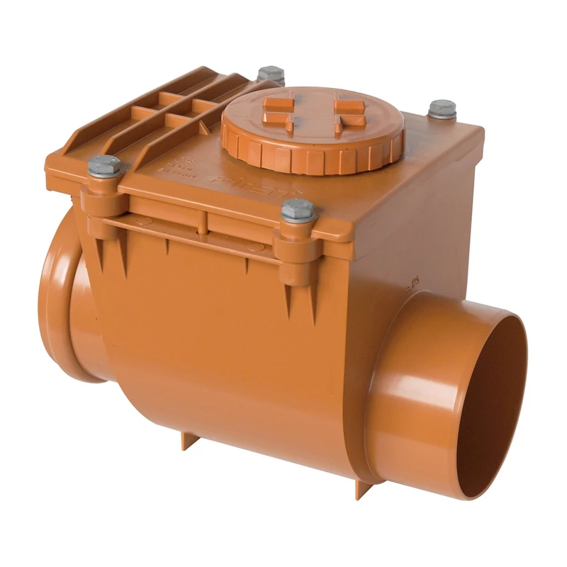 First Plast nro125 a Backflow Valve in PVC with O-Ring, Red, Diameter 125 mm