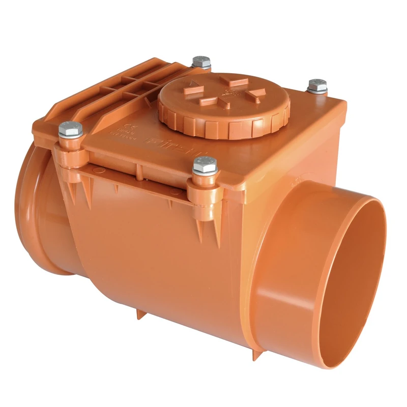 First Plast PVC nro160 a Valve with O-Ring, Red, Diameter 160 mm