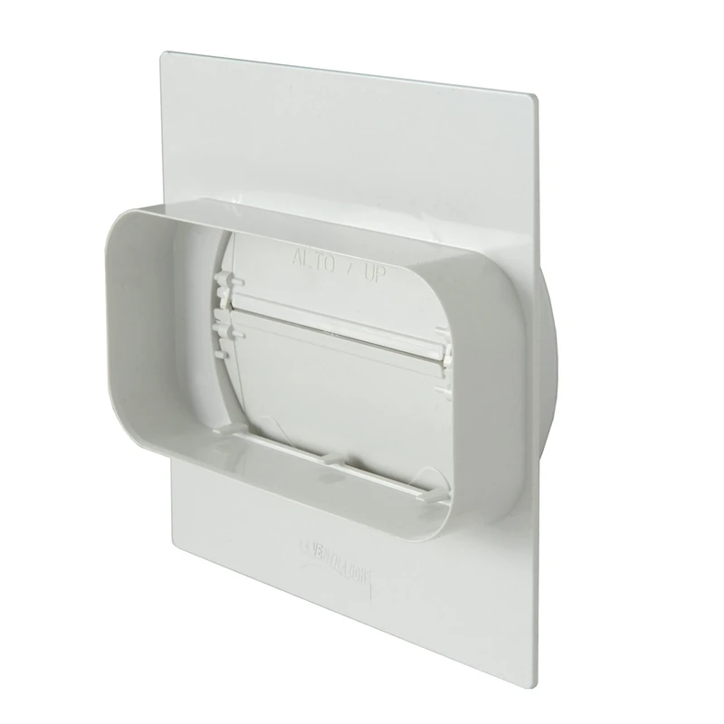 PMV157B Ventilation Wall Plate Rectangular Tube Round Non Return Valve 150x70mm - 125mm