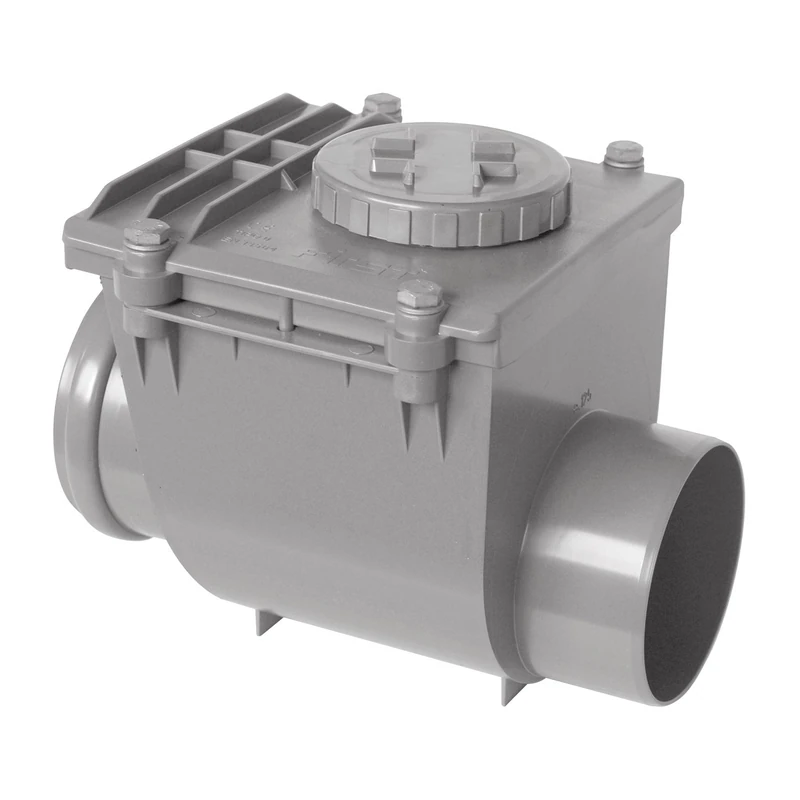 First Plast nro125g Backflow Valve in PVC with O-Ring, Grey, Diameter 125 mm