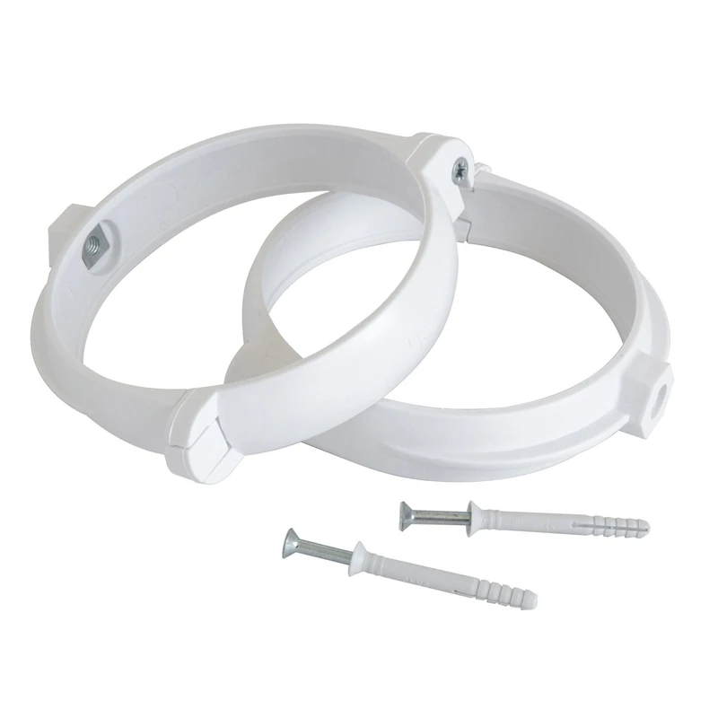 La Ventilazione STV2100B nr. 2 Hose Clips with Screws and Plugs for Ducted Ventilation Pipe, Diameter 100 mm - Image 1