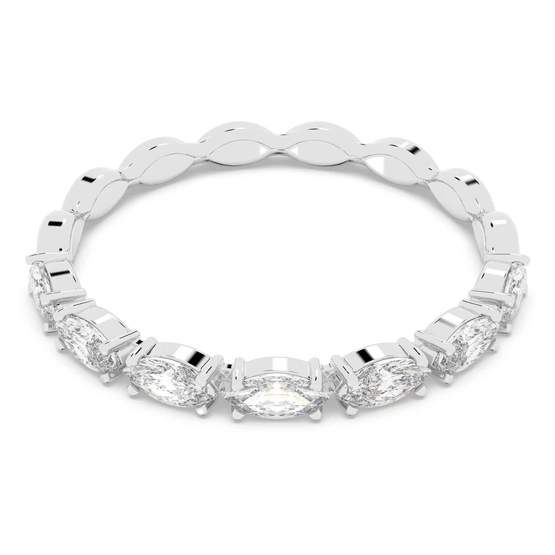 Swarovski Vittore ring, Marquise cut, White, Rhodium plated, 55