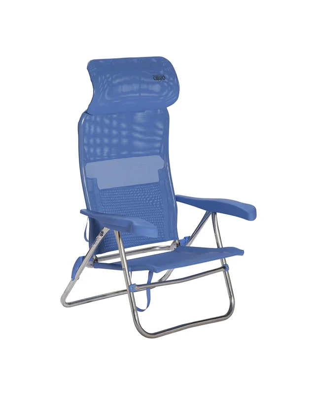 Silla Playa Aluminio, Desmontable (Multifibra) Cabezal Compact Blue
