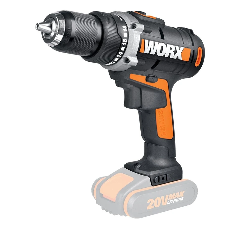 WORX WX183.9 Cordless Screwdriver 20V-50Nm, 2-Speed Gearbox and LED Light - Cordless Drill Set for Drilling and Screwing Without Battery and Charger, 20V - Image 1