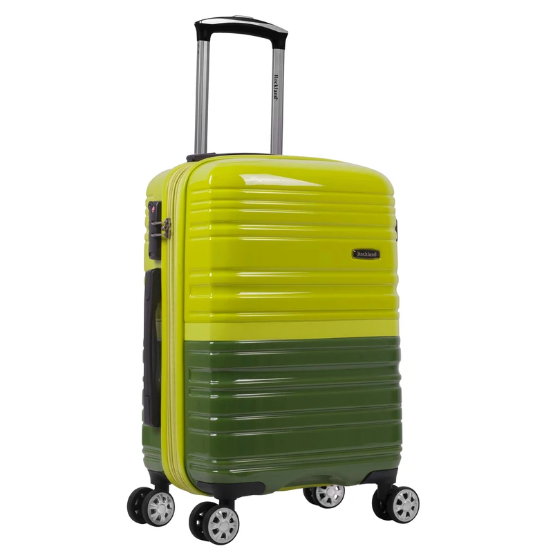 Rockland Melbourne 20" Expandable Polycarbonate Carry On, 2Tonegreen