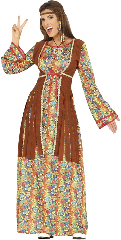 FIESTAS GUIRCA Women's Long Hippie Costume
