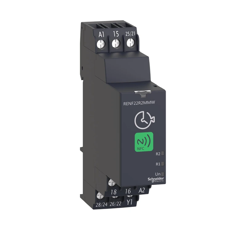 Schneider Electric - Harmony, Multifunction Time Relay, NFC Setting, 0.1 s-999 h, 24-240VAC/DC, 2 W, RENF22R2MMW