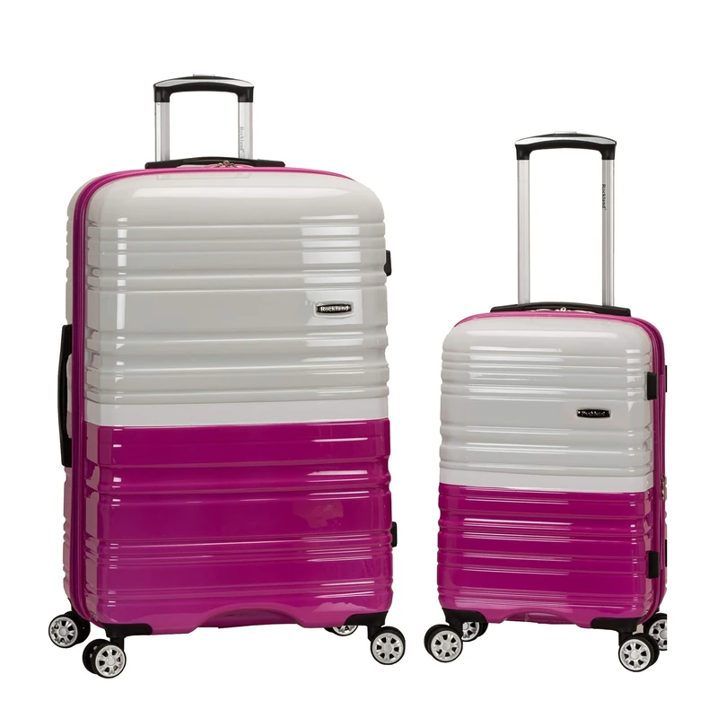 Rockland Melbourne Hardside Expandable Spinner Wheel Luggage, 2TONEWHITE, 2 Piece (20/28), 2TONEWHITE, 2 Piece (20"/28"), Melbourne Hardside Expandable Spinner Wheel Luggage