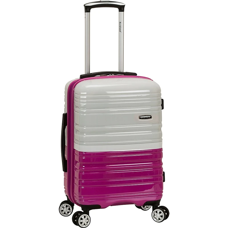 Rockland Melbourne 20" Expandable Polycarbonate Carry On, 2Tonewhite - Image 1