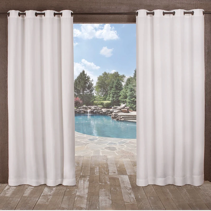 Exclusive Home Curtains Delano Grommet Top Panel Pair, Winter White, 54x96, 2 Piece