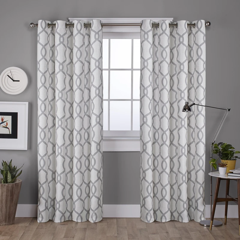 Exclusive Home Curtains Kochi Grommet Top Panel Pair, Dove Grey, 52x96, 2 Piece