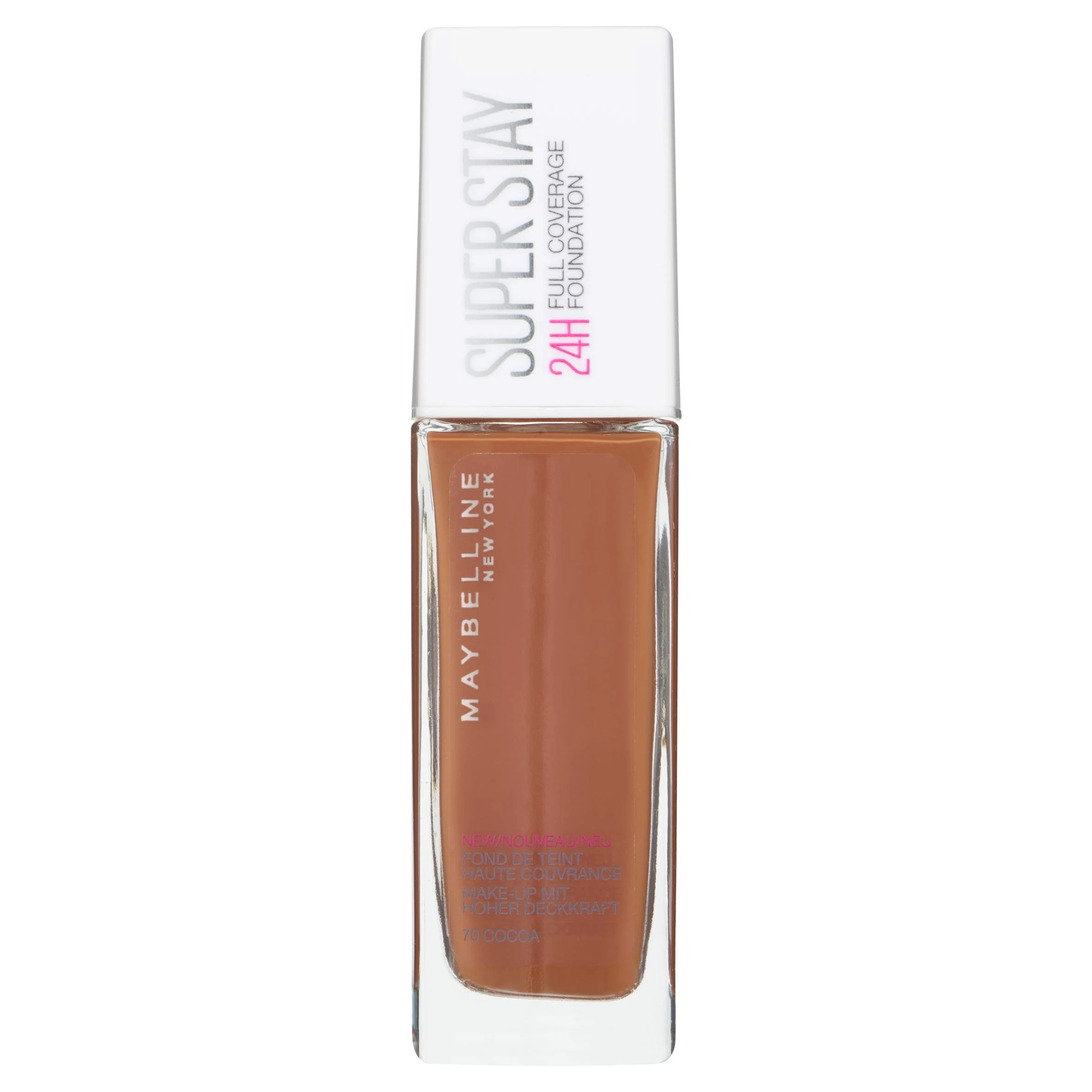 Maybelline New York Foundation, Superstay 24 Hour Longlasting Foundation, Lightweight Feel, Water and Transfer Resistant, Shade: 70, Cocoa, 30 ml (Pack of 1)