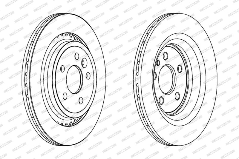 FERODO Brake Disc | DDF1681C | OE-Matching Quality | Smooth & Quiet Braking | Pack of 2