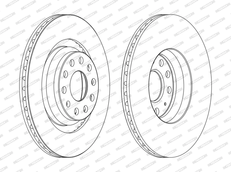 FERODO Brake Disc | DDF1503C | Rear | for AUDI:A3 Limousine 13>21|CUPRA:ATECA 18>|SKODA:OCTAVIA IV Combi 19>|VW:GOLF VII 12>21 | OE-Matching Quality | Smooth & Quiet Braking