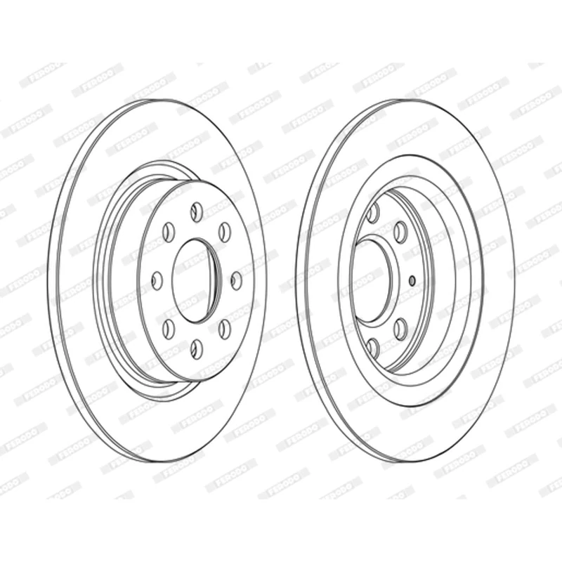 FERODO Brake Disc | DDF1299C | Rear | for FIAT:GRANDE PUNTO 05> | OE-Matching Quality | Smooth & Quiet Braking