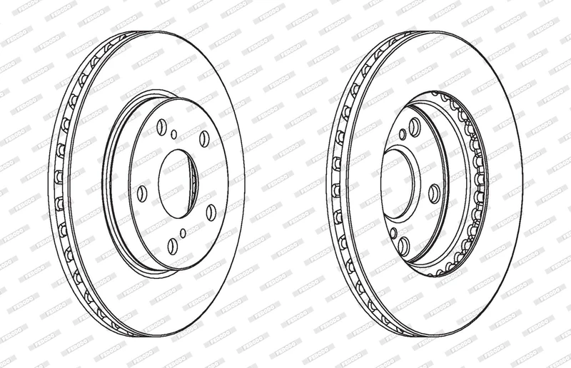 FERODO Brake Disc | DDF1789C | Front | for TOYOTA:AURIS 06>13 | OE-Matching Quality | Smooth & Quiet Braking