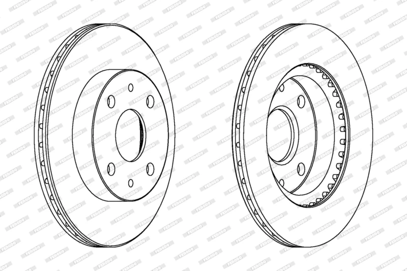 FERODO Brake Disc | DDF1394C | OE-Matching Quality | Smooth & Quiet Braking | Pack of 2