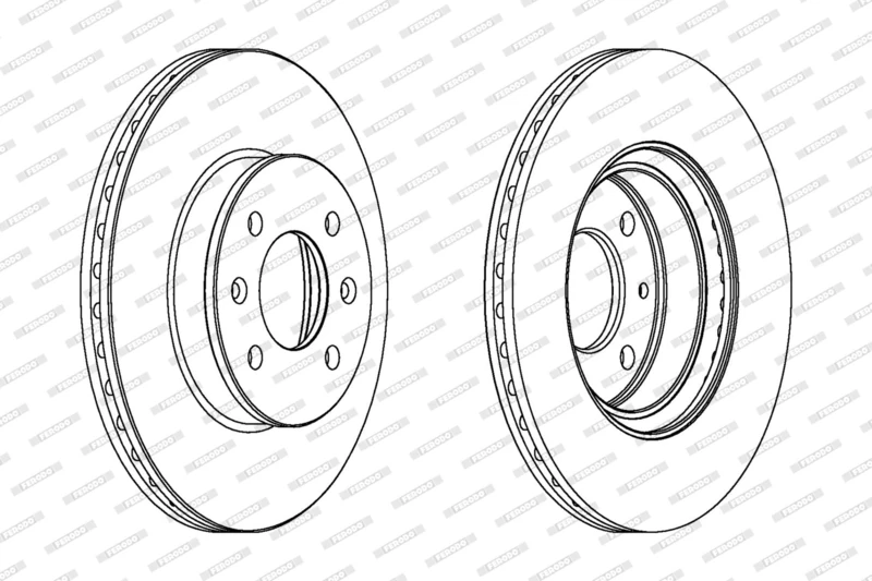 FERODO Brake Disc | DDF1636C | OE-Matching Quality | Smooth & Quiet Braking | Pack of 2
