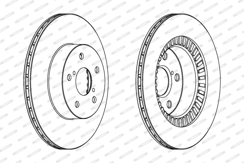 FERODO Brake Disc | DDF1009C | OE-Matching Quality | Smooth & Quiet Braking | Pack of 2