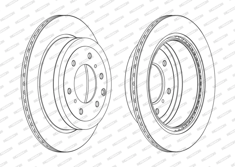 FERODO Brake Disc | DDF1965C | OE-Matching Quality | Smooth & Quiet Braking | Pack of 2