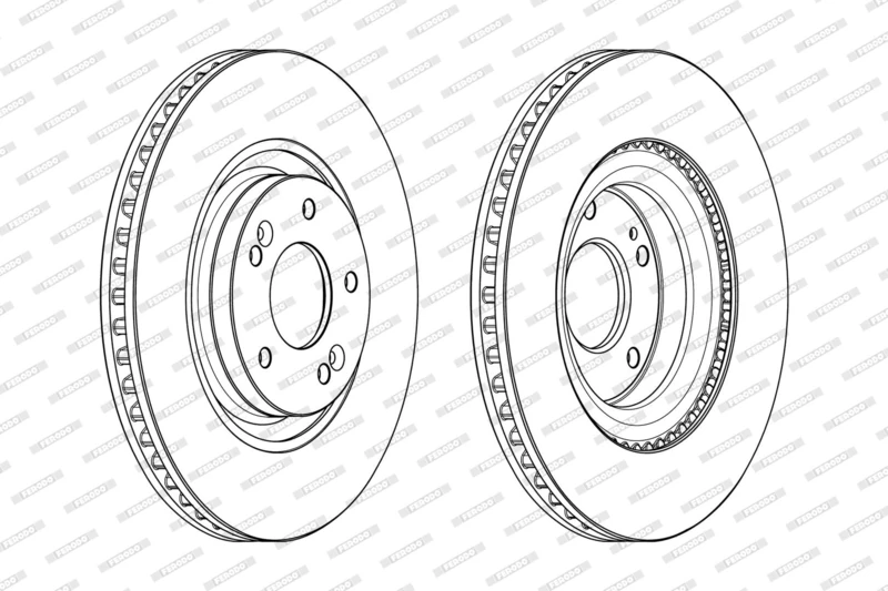 FERODO Brake Disc | DDF2199C | OE-Matching Quality | Smooth & Quiet Braking | Pack of 2
