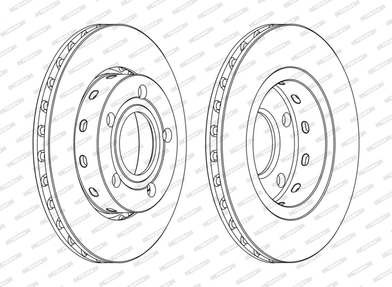 FERODO Brake Disc | DDF1887C | OE-Matching Quality | Smooth & Quiet Braking | Pack of 2