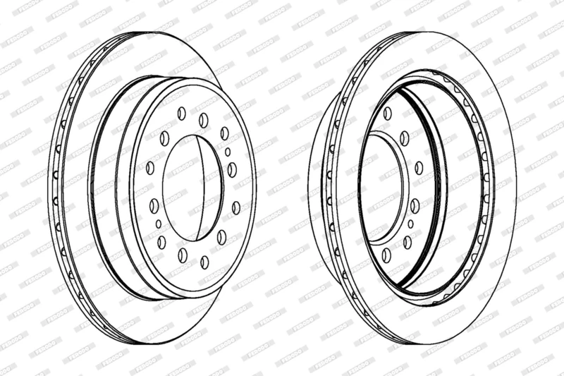 FERODO Brake Disc | DDF1743C | OE-Matching Quality | Smooth & Quiet Braking | Pack of 2