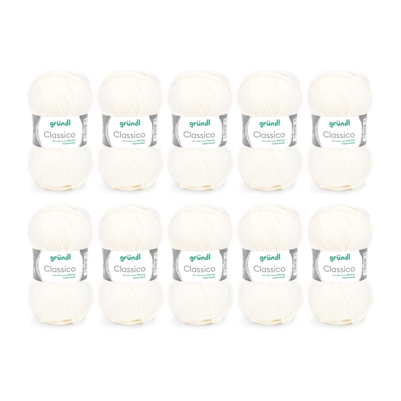 Gründl Classico Value Pack 10 Balls of Hand Knitting Yarn, Virgin Wool (Merino Superwash), 50% Polyacrylic, Mustard, 30 x 32 x 8 cm, 1200 - Image 1