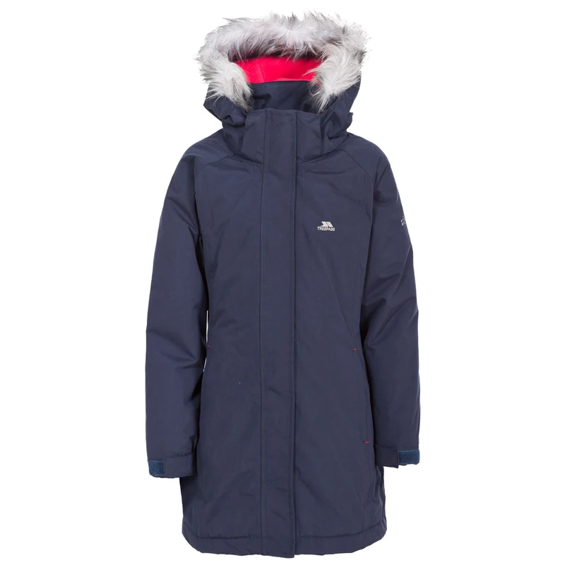 Trespass Girls Waterproof Jacket Windproof Hood School Casual Coat Fame