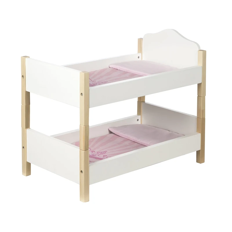 roba Doll Bunk Bed 'Scarlett', divisible, white lacquered, including textile equipment with crown motif