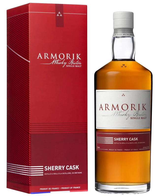 ARMORIK Sherry Cask Single Malt Whisky, 70cl. 46% ABV. Certified Organic Farming, Award Winning Premium French Whisky