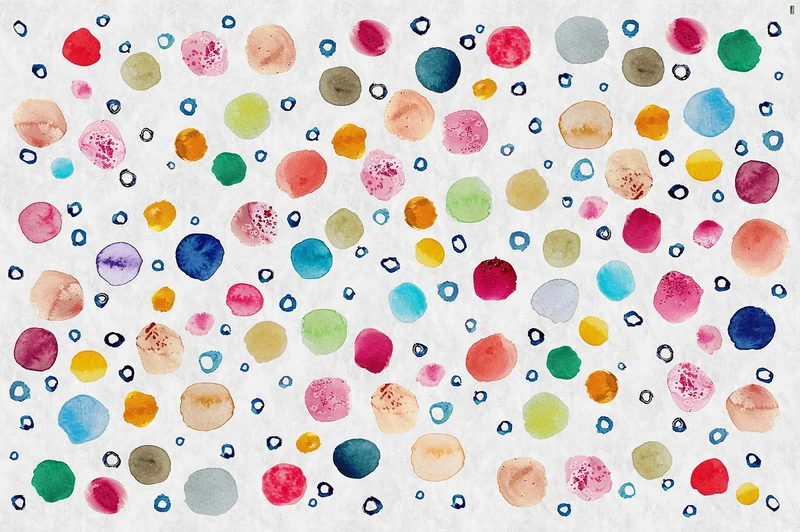 Vilber Kids Dots Carpet, Vinyl, Multicolor, 153 x 230 x 0.2 cm