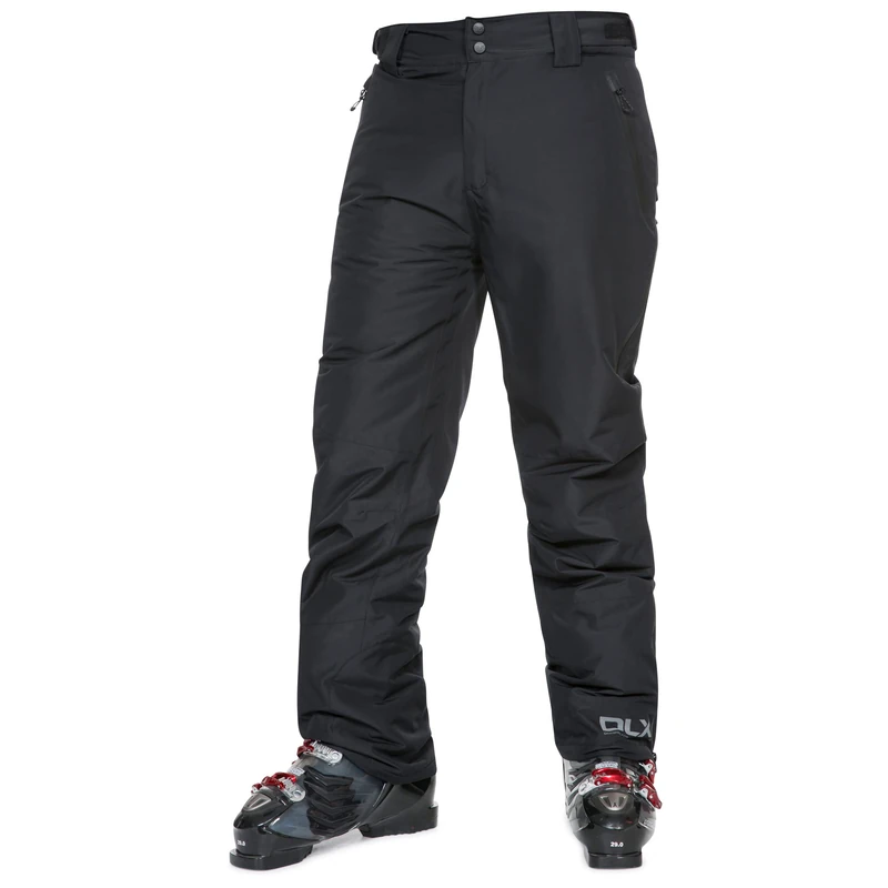 Trespass DLX Coffman, Black, XL, Waterproof Ski Trousers with Ankle Zips, Ankle Gaiters & Side Ventilation for Men, X-Large, Black