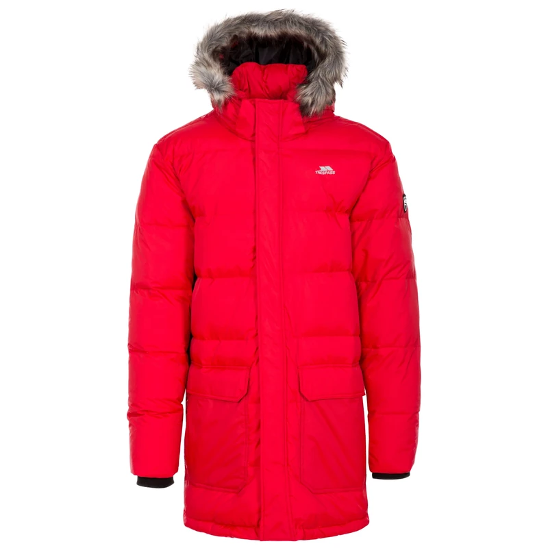 Trespass Baird, Red, XXS, Warm Down Jacket with Removable Hood for Men, XX-Small / 2X-Small / 2XS, Red - Image 1